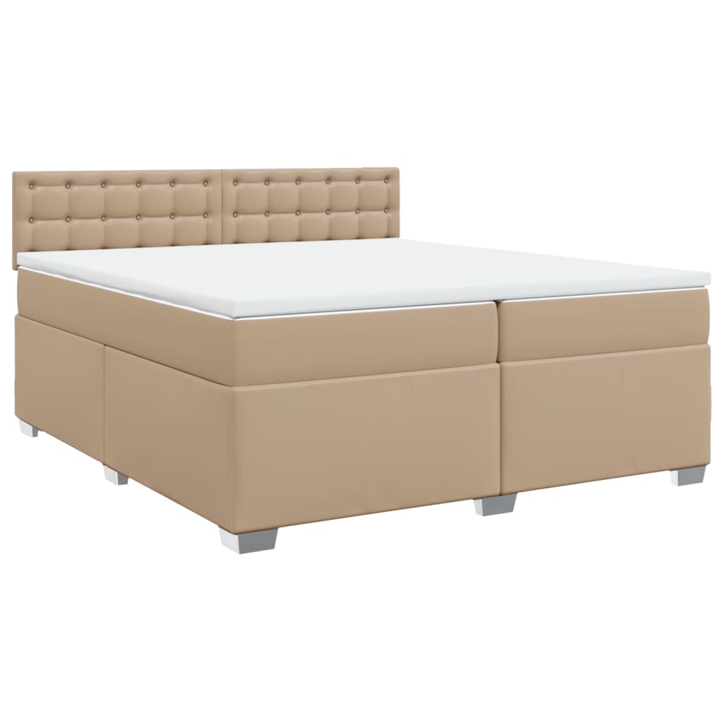 Boxspringbett Matratze Cappuccino-Braun 200x200cm Kunstleder