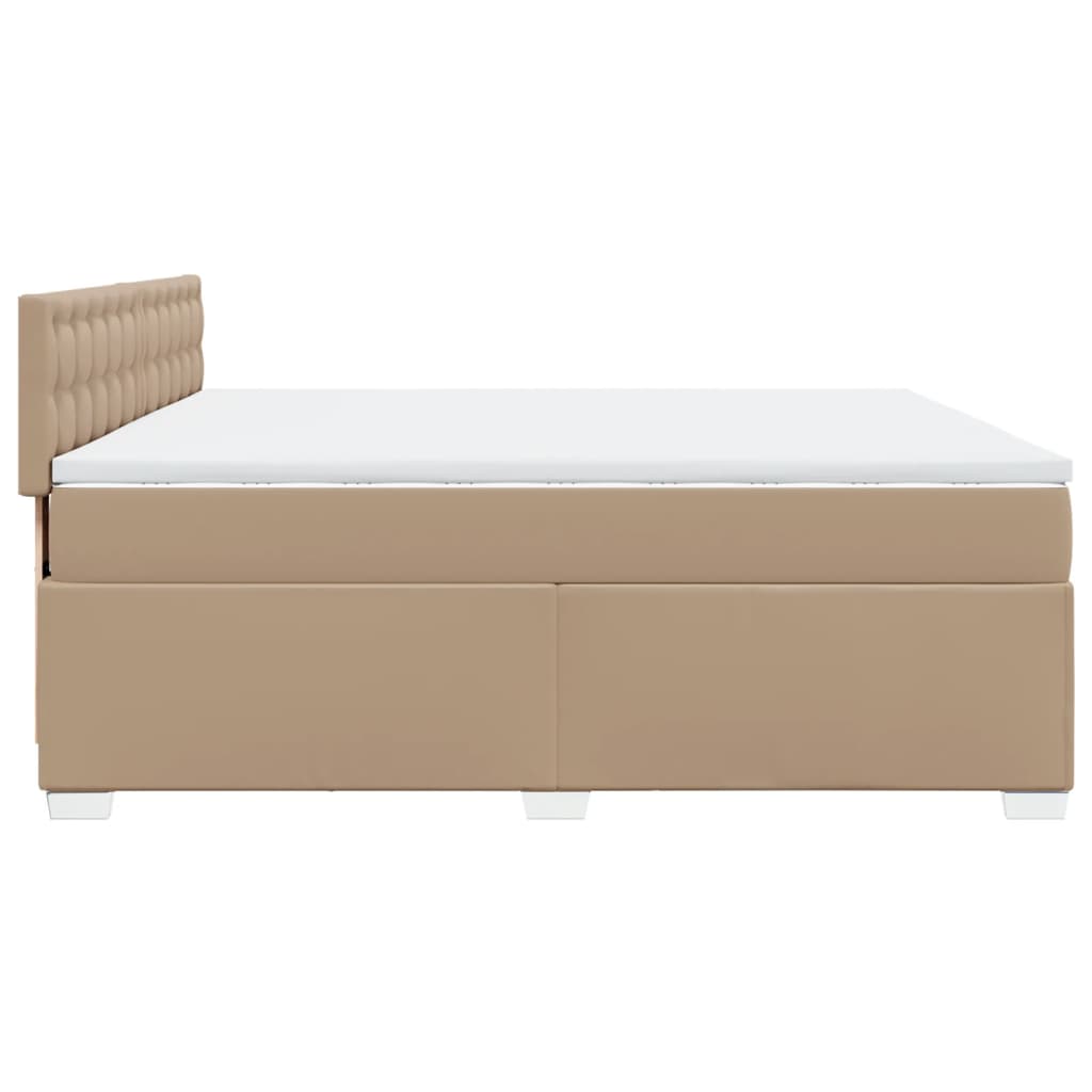 Boxspringbett Matratze Cappuccino-Braun 200x200cm Kunstleder