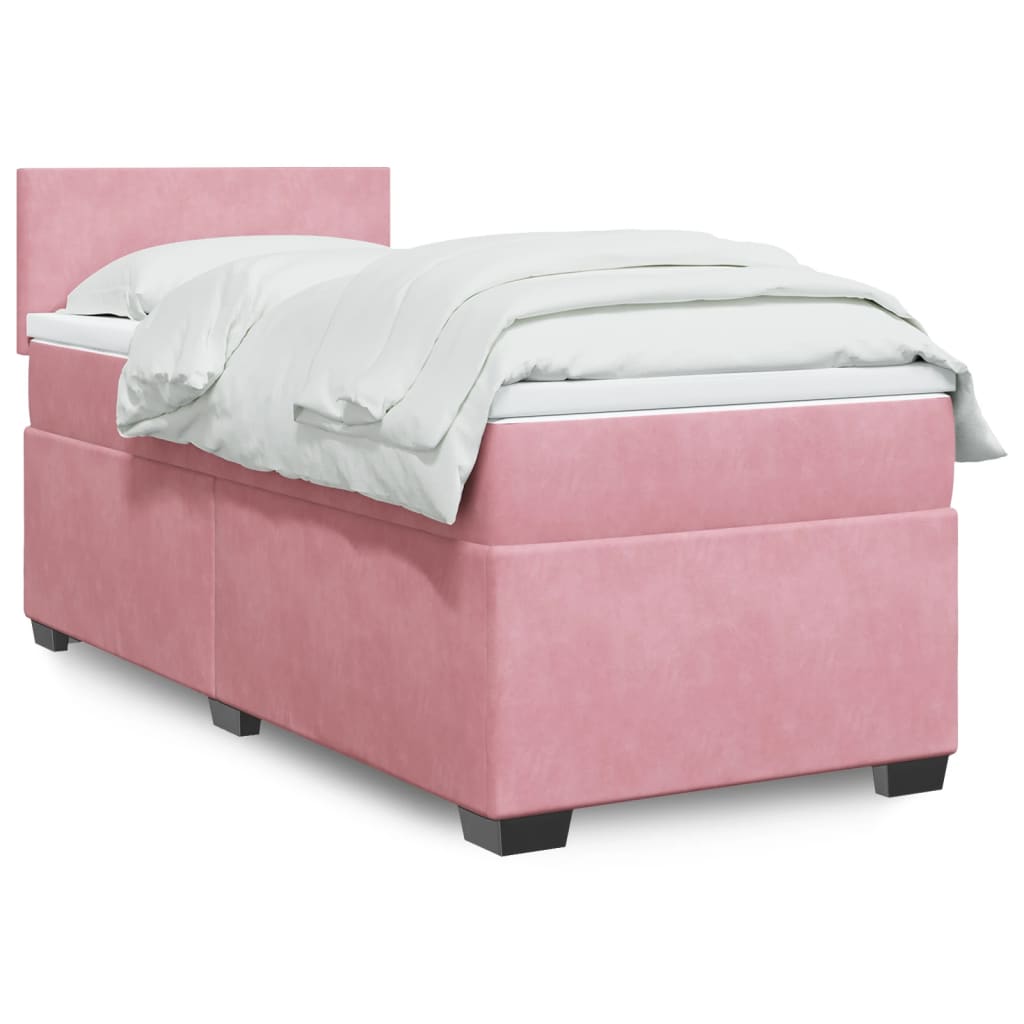 Boxspringbett mit Matratze Rosa 80x200 cm Samt