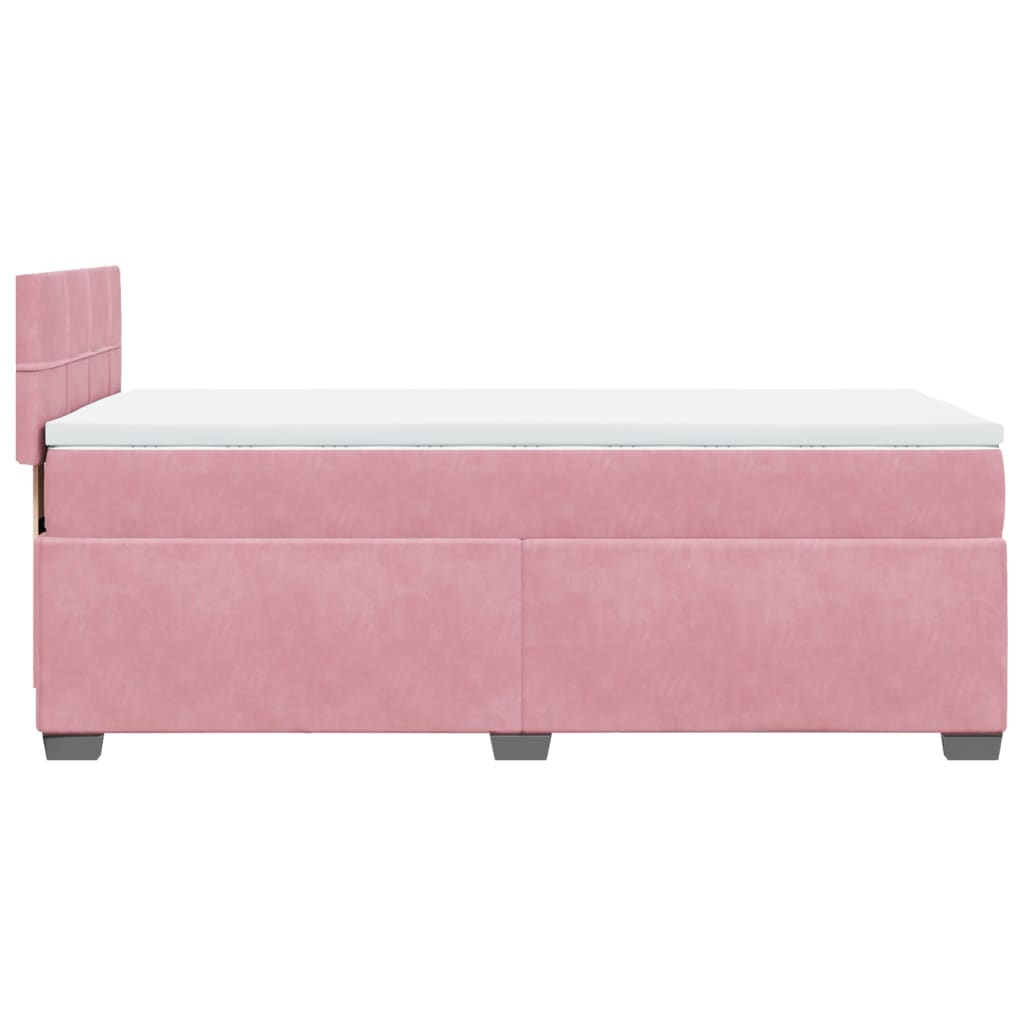 Boxspringbett mit Matratze Rosa 80x200 cm Samt