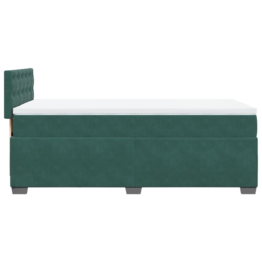 Boxspringbett mit Matratze Dunkelgrün 80x200 cm Samt