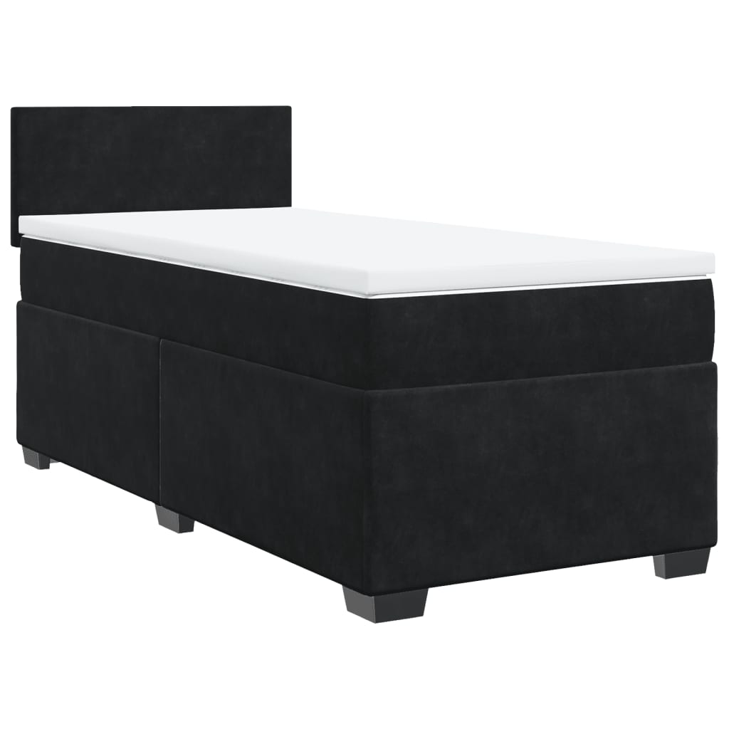 Boxspringbett mit Matratze Schwarz 90x190 cm Samt