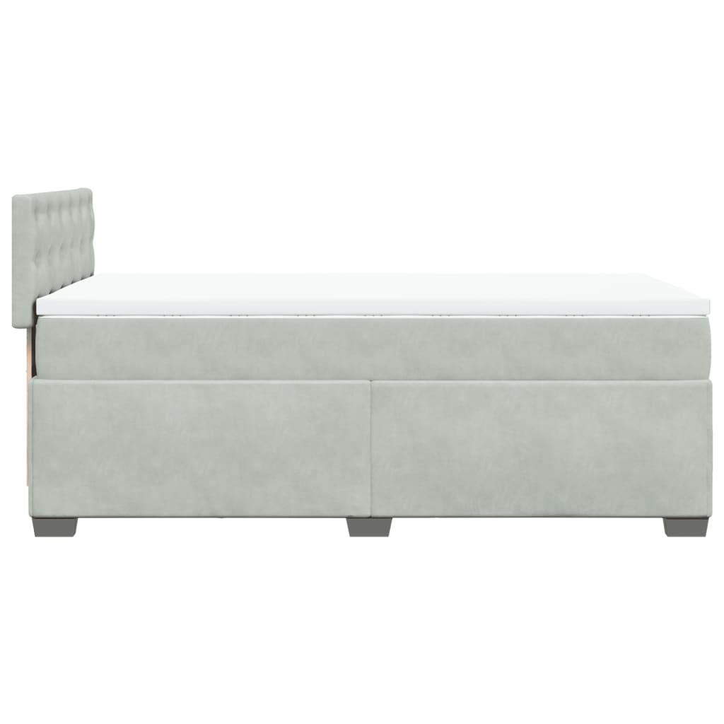 Boxspringbett mit Matratze Hellgrau 90x190 cm Samt