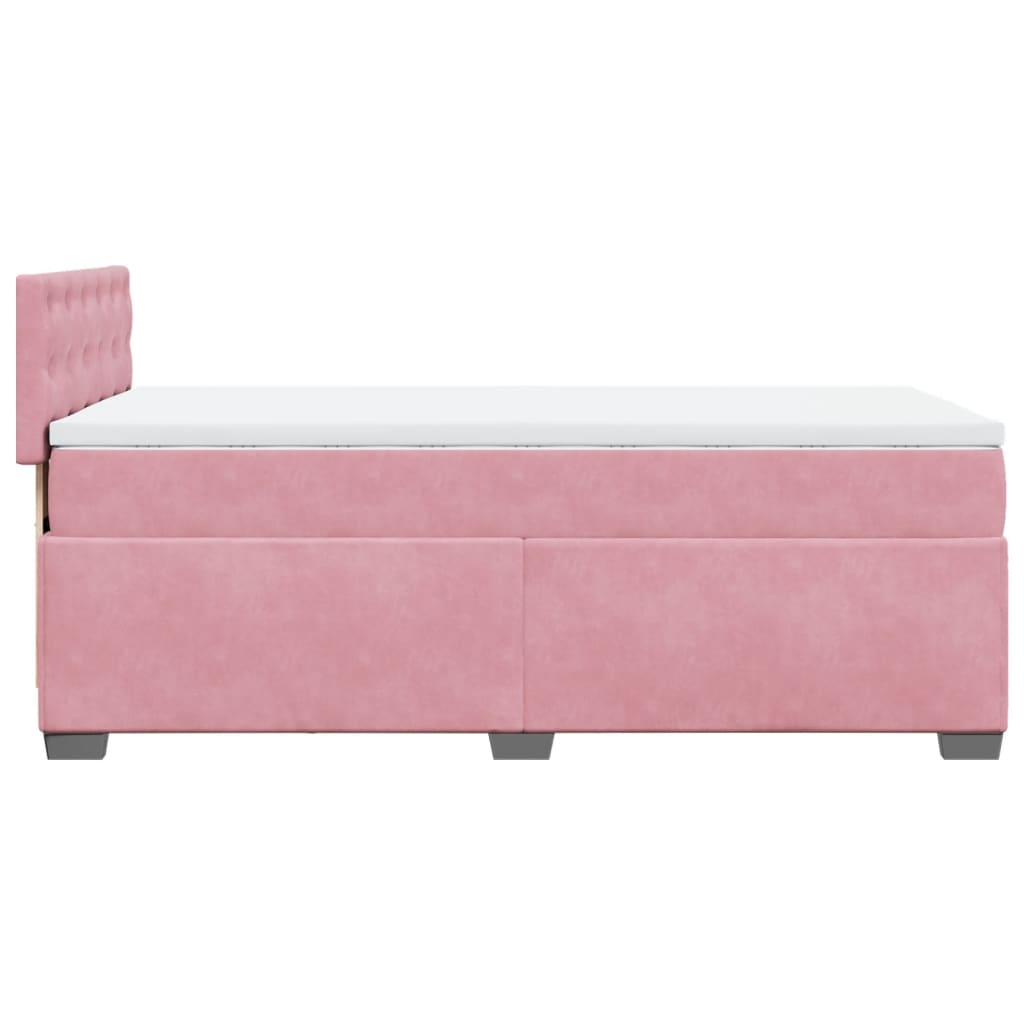 Boxspringbett mit Matratze Rosa 90x190 cm Samt