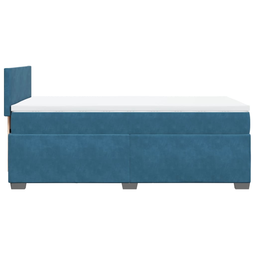 Boxspringbett mit Matratze Blau 100x200 cm Samt