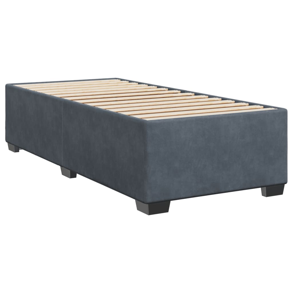 Boxspringbett mit Matratze Dunkelgrau 100x200 cm Samt