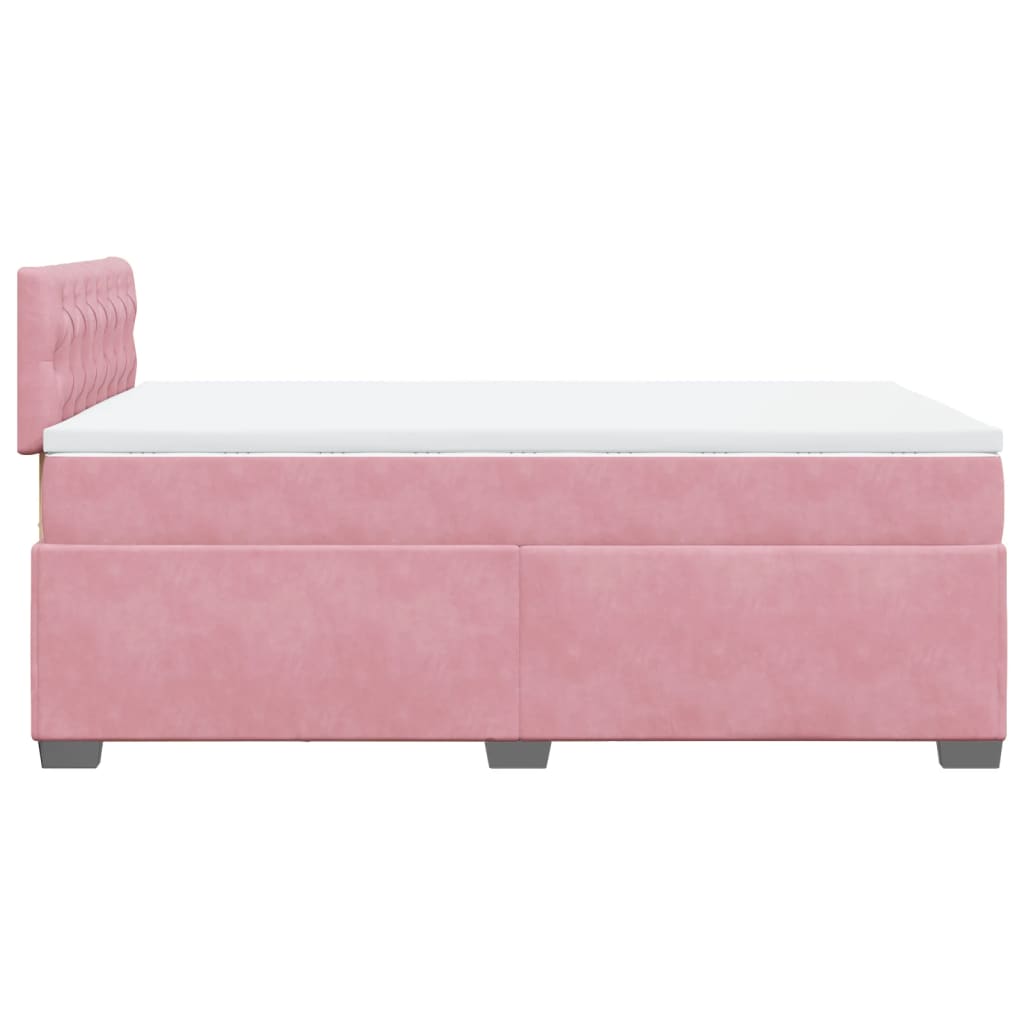 Boxspringbett mit Matratze Rosa 120x190 cm Samt