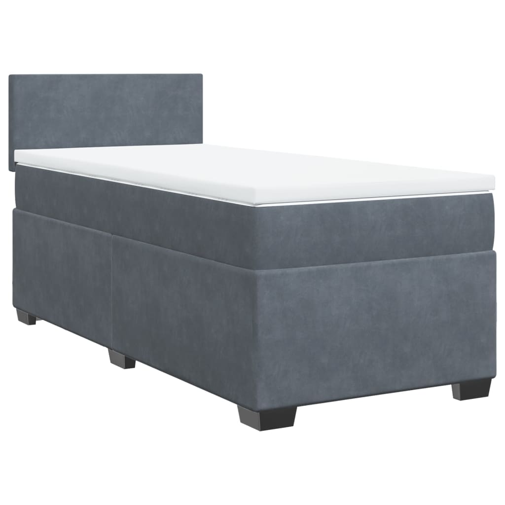 Boxspringbett mit Matratze Dunkelgrau Samt