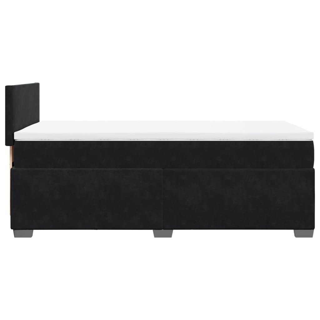 Boxspringbett mit Matratze Schwarz Samt