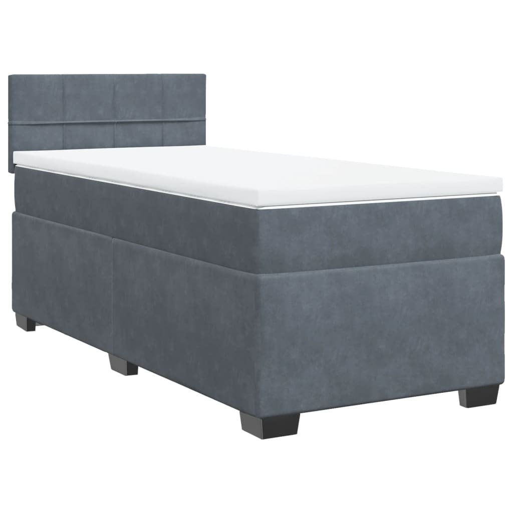 Boxspringbett mit Matratze Dunkelgrau Samt