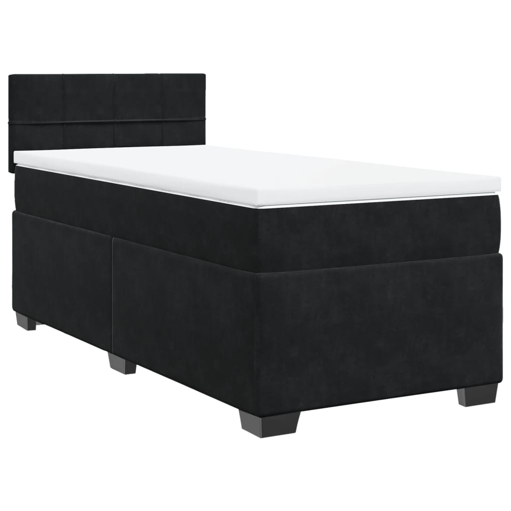 Boxspringbett mit Matratze Schwarz Samt