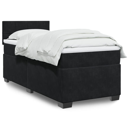 Boxspringbett mit Matratze Schwarz Samt