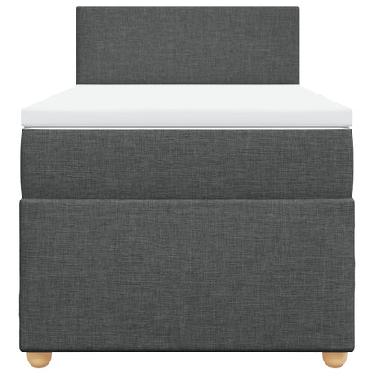 Boxspringbett mit Matratze Dunkelgrau 80x200 cm Stoff
