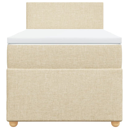 Boxspringbett mit Matratze Creme 80x200 cm Stoff