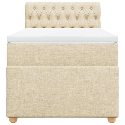 Boxspringbett mit Matratze Creme 80x200 cm Stoff