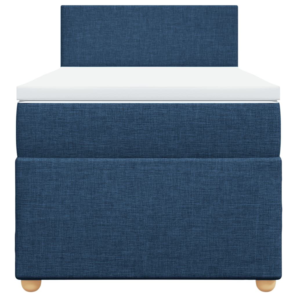 Boxspringbett mit Matratze Blau 90x190 cm Stoff