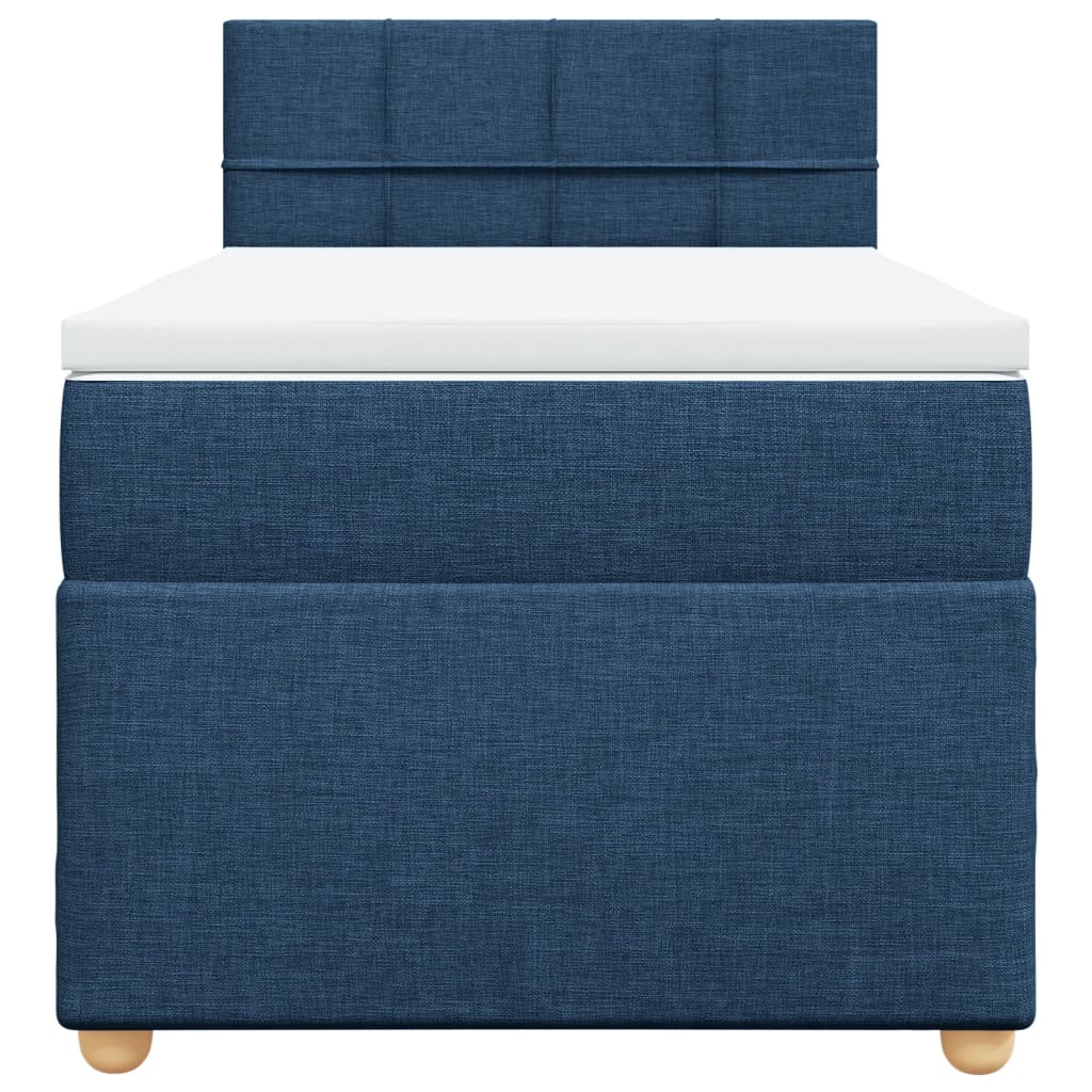 Boxspringbett mit Matratze Blau 90x190 cm Stoff