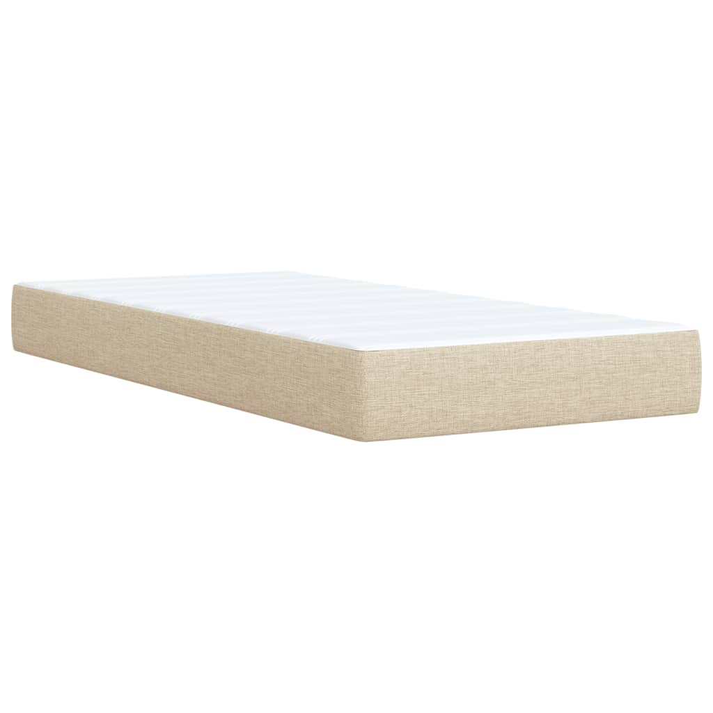 Boxspringbett mit Matratze Creme 90x190 cm Stoff