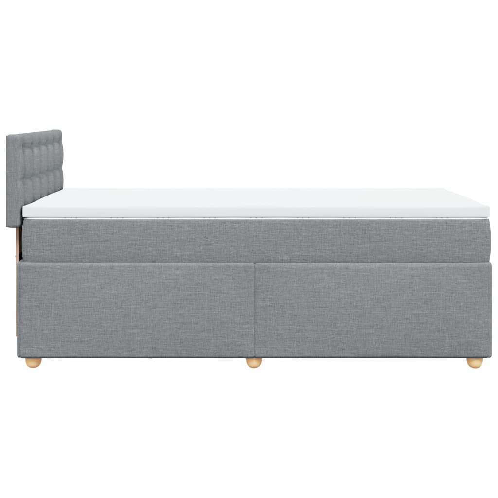 Boxspringbett mit Matratze Hellgrau 90x190 cm Stoff