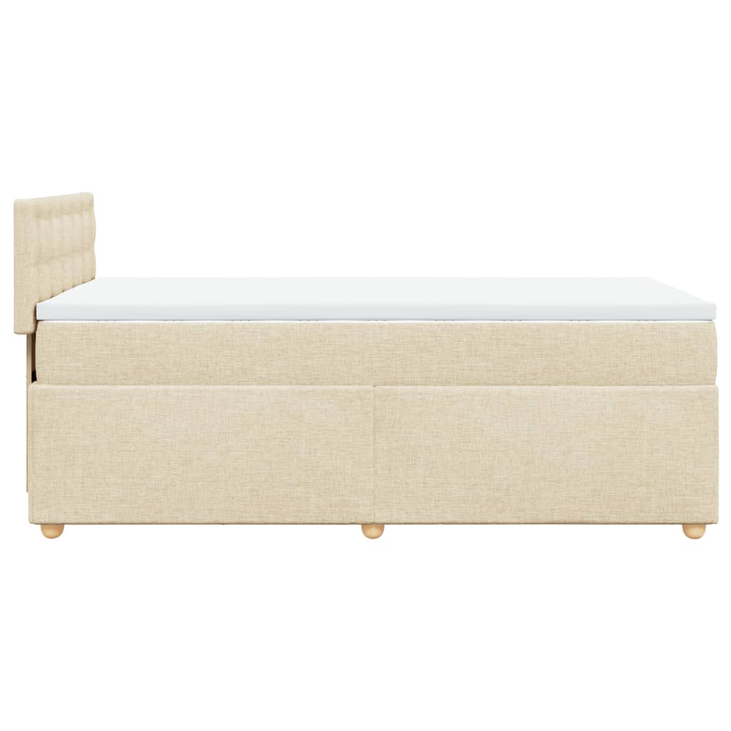 Boxspringbett mit Matratze Creme 90x190 cm Stoff