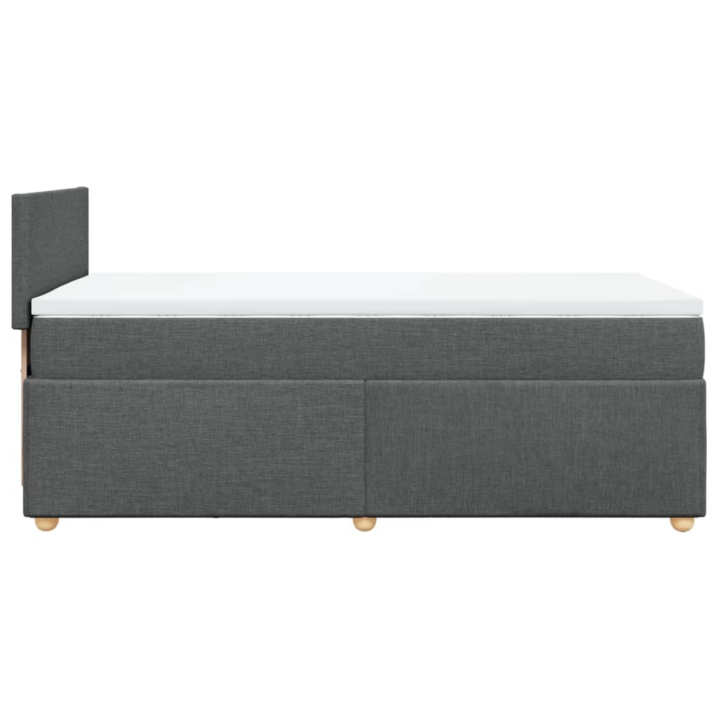 Boxspringbett mit Matratze Dunkelgrau 90x200 cm Stoff