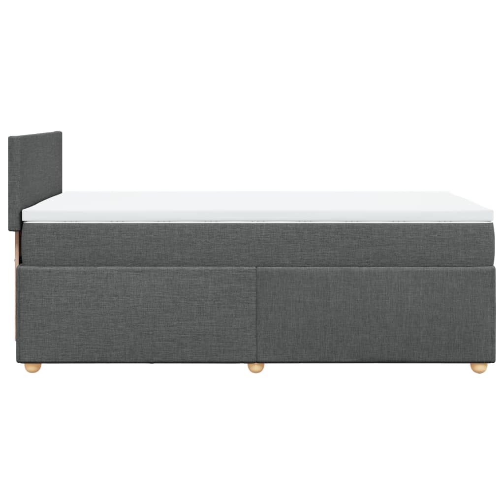 Boxspringbett mit Matratze Dunkelgrau 100x200 cm Stoff