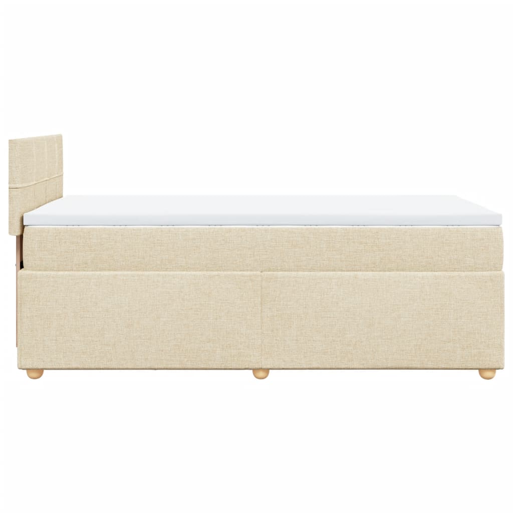 Boxspringbett mit Matratze Creme 100x200 cm Stoff