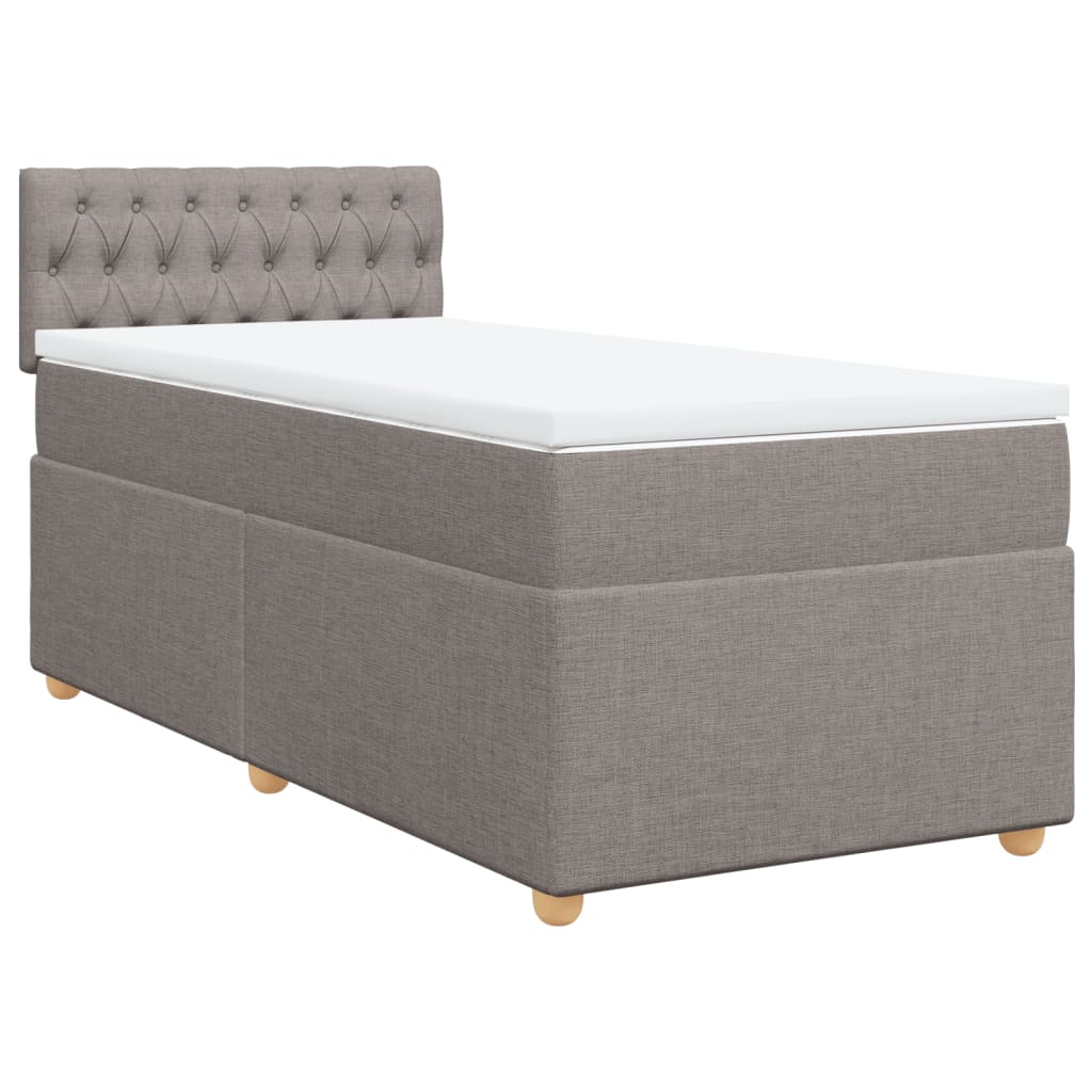 Boxspringbett mit Matratze Taupe 100x200 cm Stoff