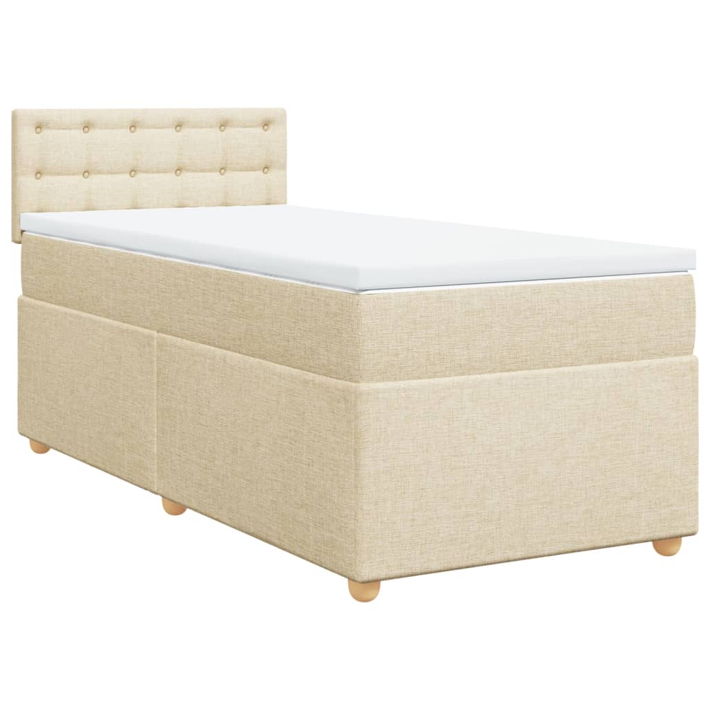 Boxspringbett mit Matratze Creme 100x200 cm Stoff