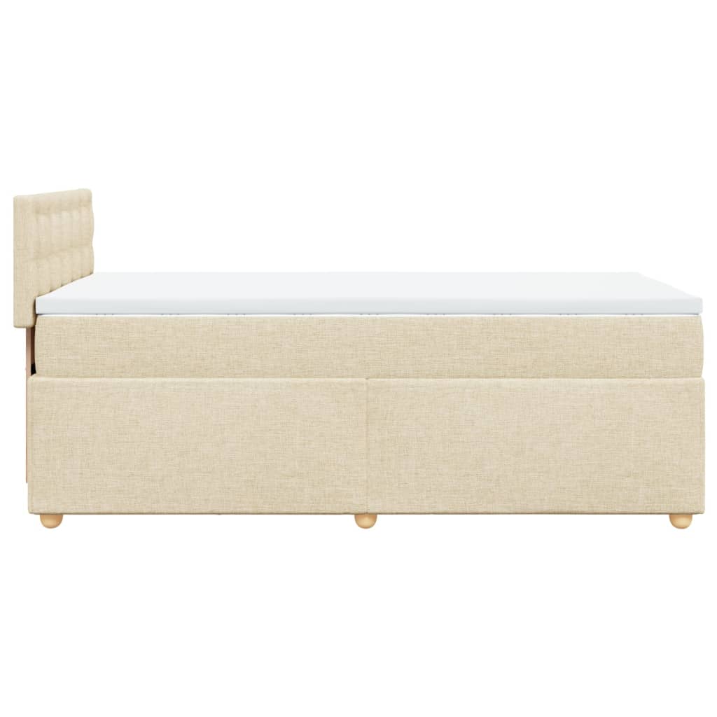 Boxspringbett mit Matratze Creme 100x200 cm Stoff