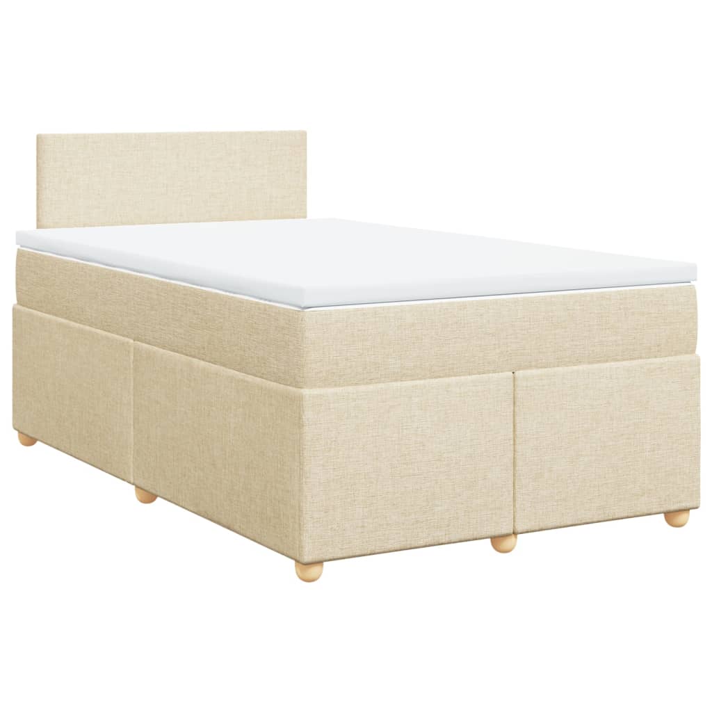 Boxspringbett mit Matratze Creme 120x200 cm Stoff