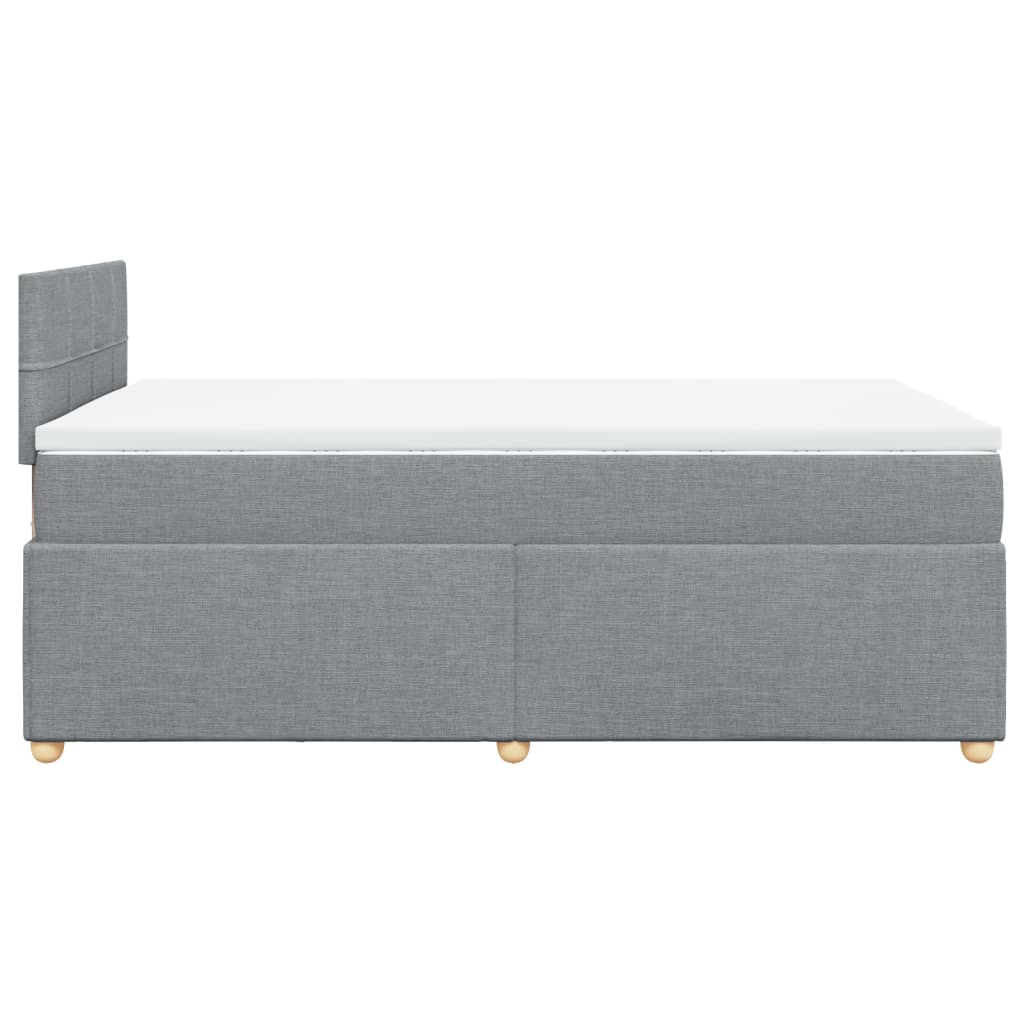 Boxspringbett mit Matratze Hellgrau 120x200 cm Stoff