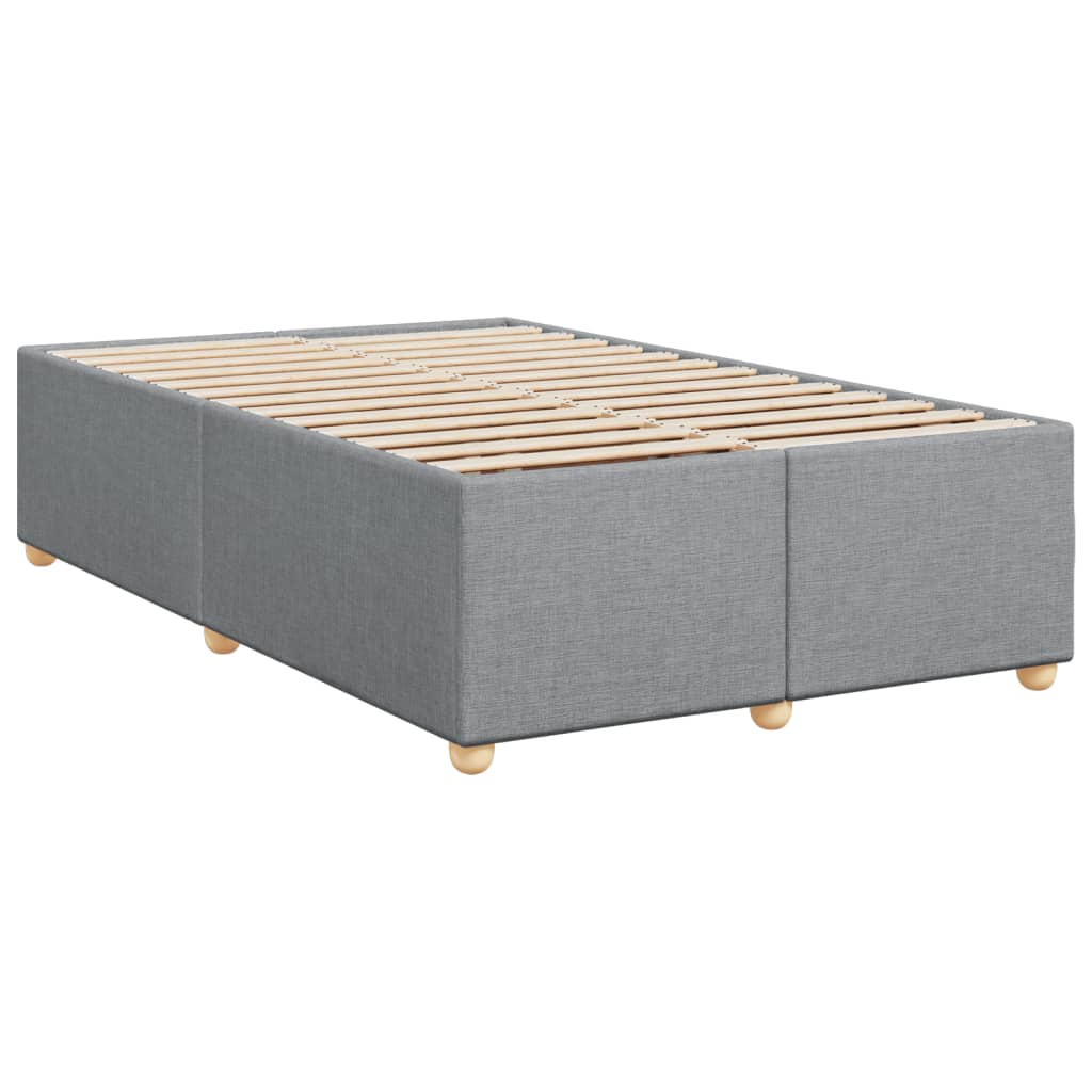 Boxspringbett mit Matratze Hellgrau 120x200 cm Stoff