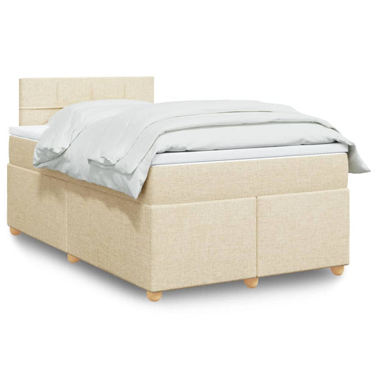 Boxspringbett mit Matratze Creme 120x200 cm Stoff