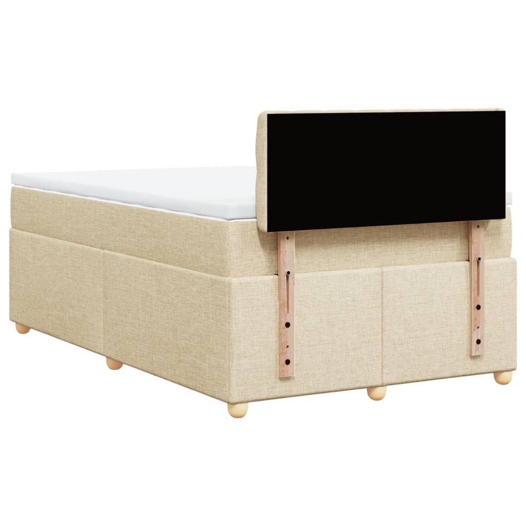 Boxspringbett mit Matratze Creme 120x200 cm Stoff