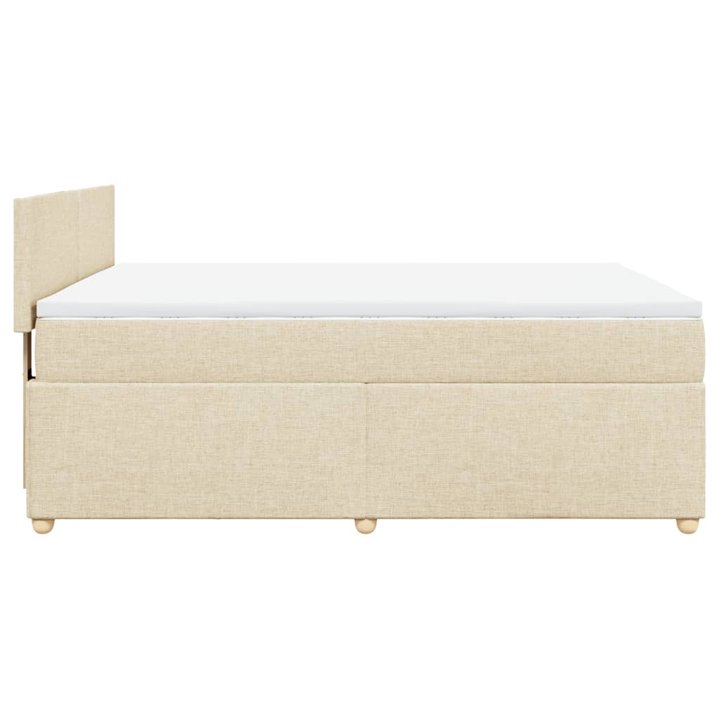 Boxspringbett mit Matratze Creme 160x200 cm Stoff