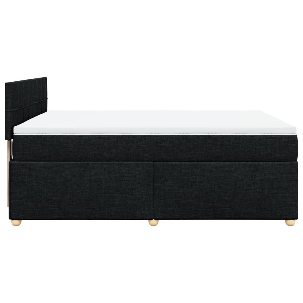 Boxspringbett mit Matratze Schwarz 160x200 cm Stoff