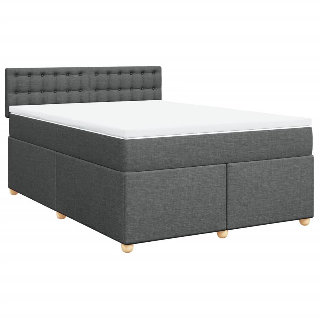 Boxspringbett mit Matratze Dunkelgrau 160x200 cm Stoff