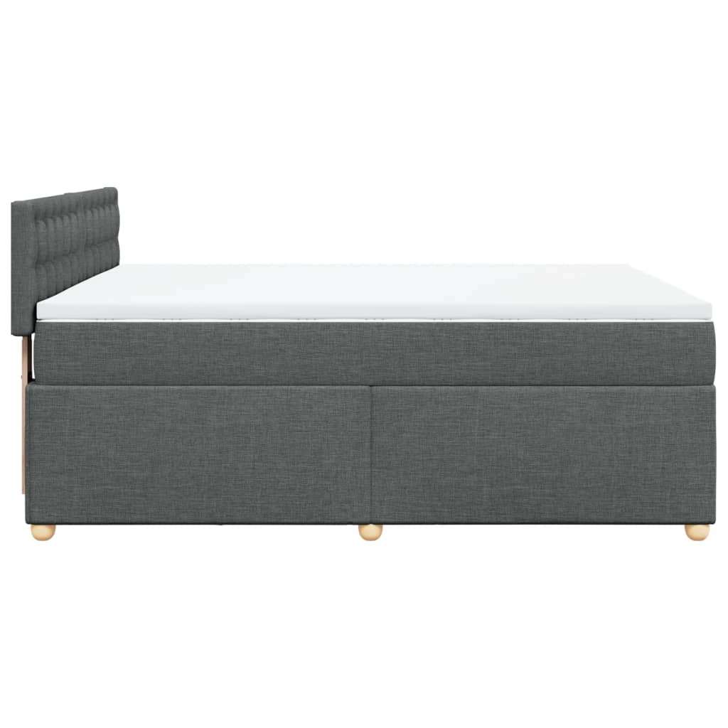 Boxspringbett mit Matratze Dunkelgrau 160x200 cm Stoff