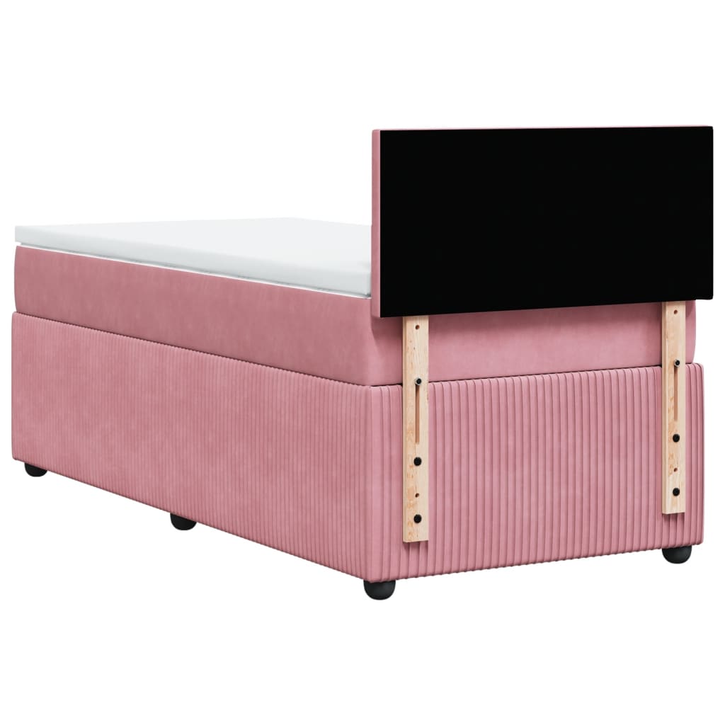 Boxspringbett mit Matratze Rosa 80x200 cm Samt