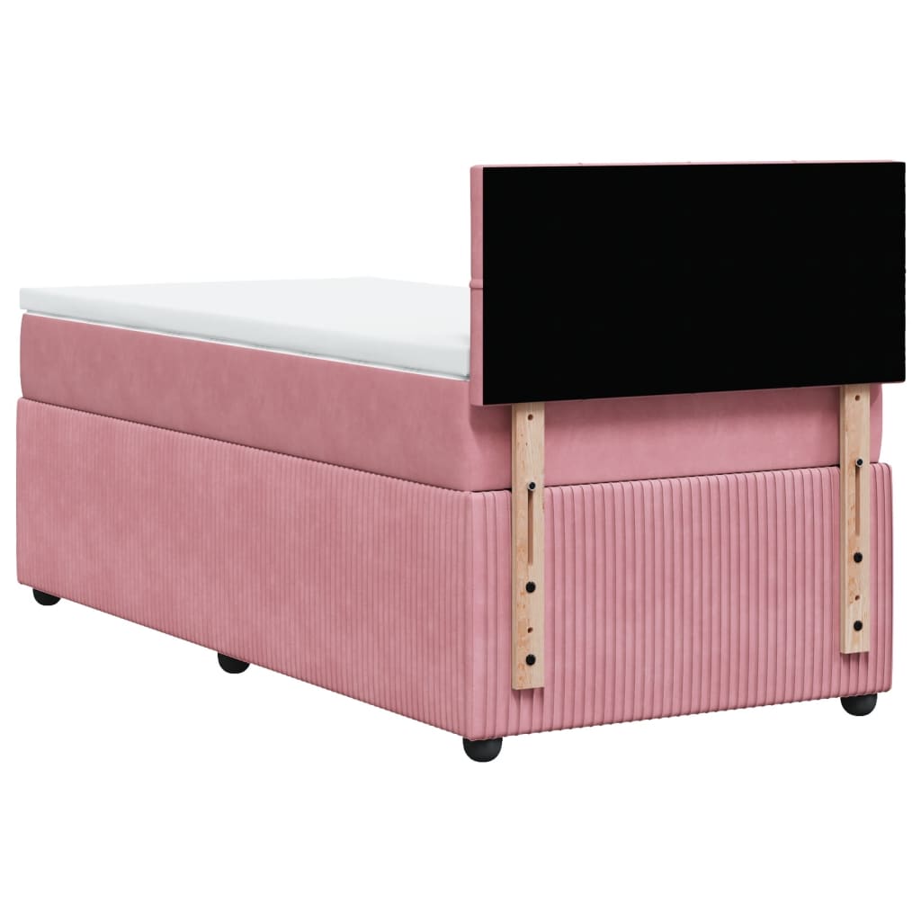 Boxspringbett mit Matratze Rosa 80x200 cm Samt