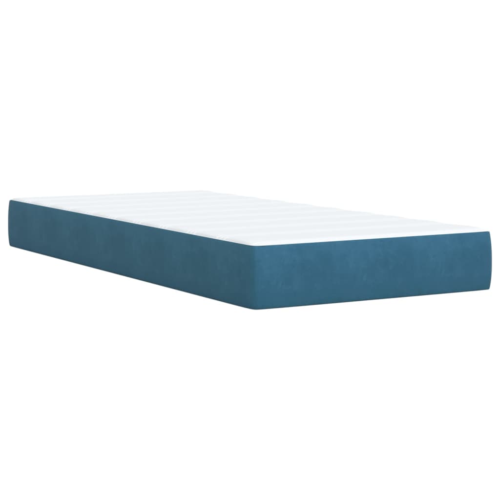 Boxspringbett mit Matratze Blau 80x200 cm Samt