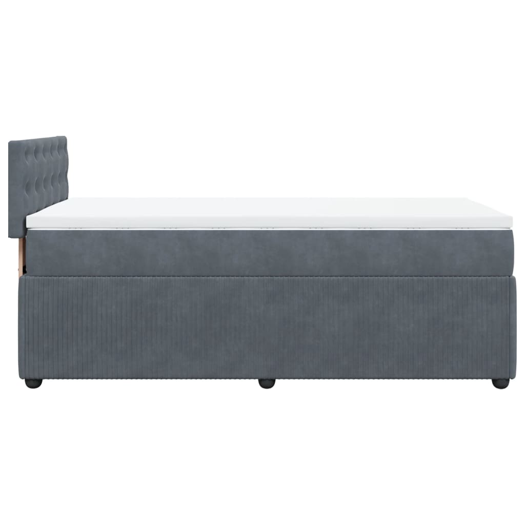 Boxspringbett mit Matratze Dunkelgrau 90x190 cm Samt