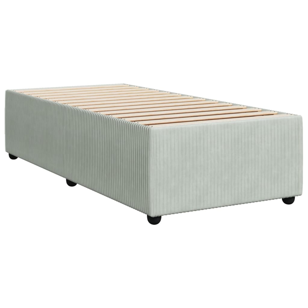 Boxspringbett mit Matratze Hellgrau 90x190 cm Samt