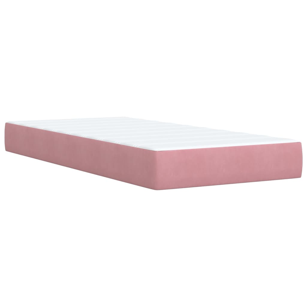 Boxspringbett mit Matratze Rosa 100x200 cm Samt