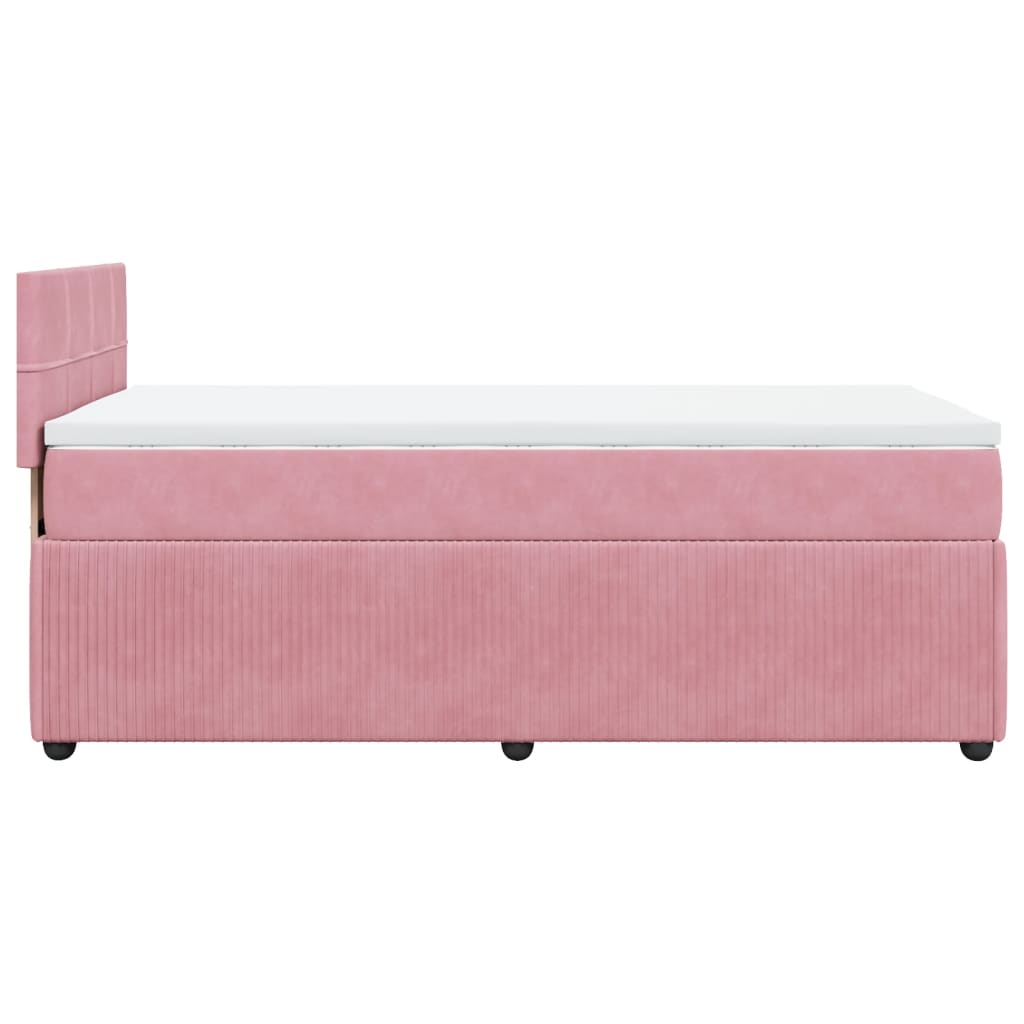 Boxspringbett mit Matratze Rosa 100x200 cm Samt