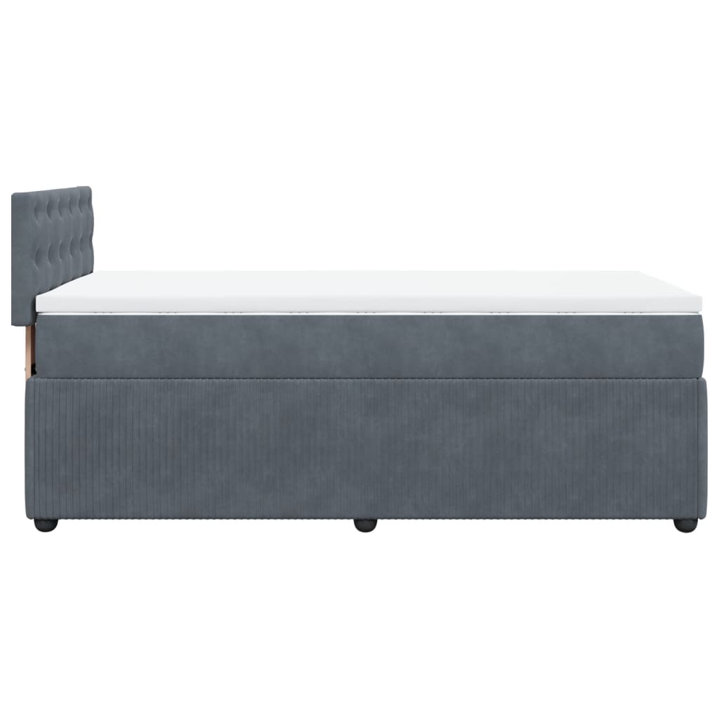 Boxspringbett mit Matratze Dunkelgrau 100x200 cm Samt