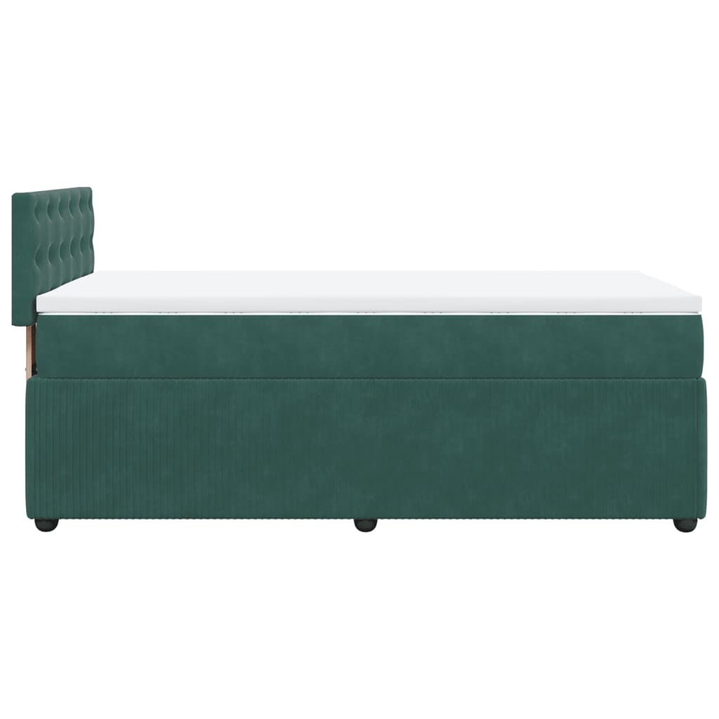 Boxspringbett mit Matratze Dunkelgrün 100x200 cm Samt