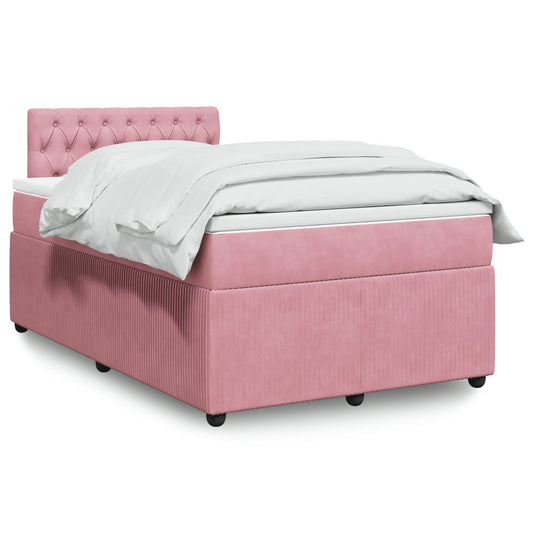 Boxspringbett mit Matratze Rosa 120x190 cm Samt