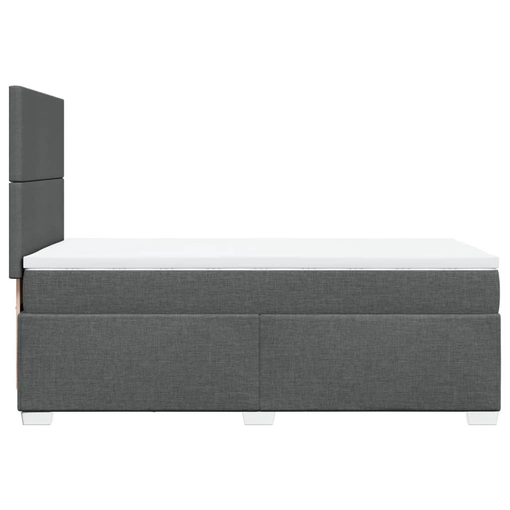 Boxspringbett mit Matratze Dunkelgrau 80x200 cm Stoff